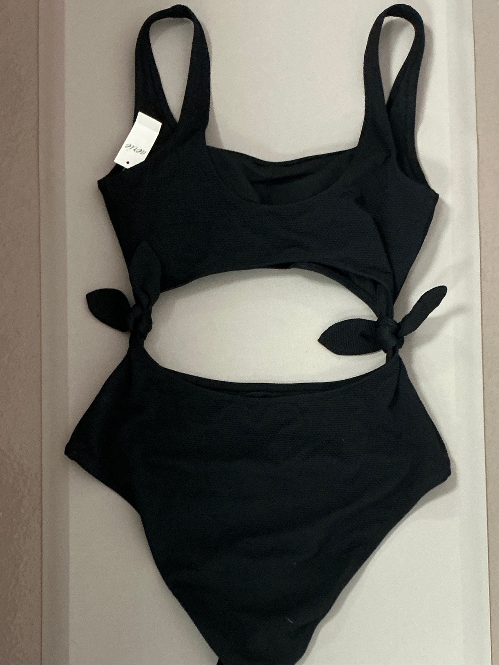 aerie Black Girls' One-Piece Swimsuit with Side Ties - Picture 2 of 2